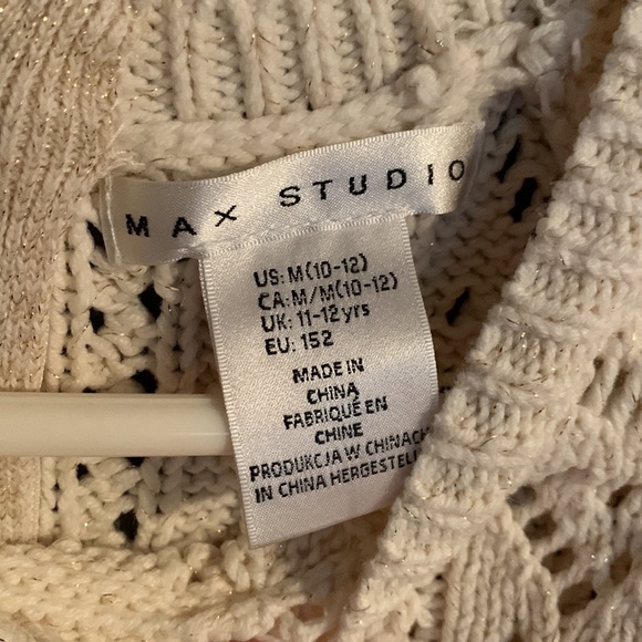 Gorgeous heart knit sweater cream & gold girls 10-12 - Picture 5 of 13